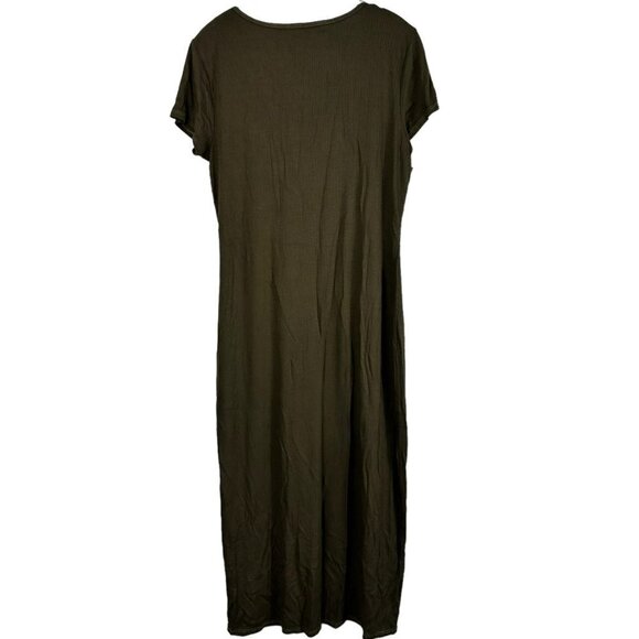 Anthropologie T.La Green Knit Twist Front Midi Hunter Green Dress Size S - Picture 10 of 13